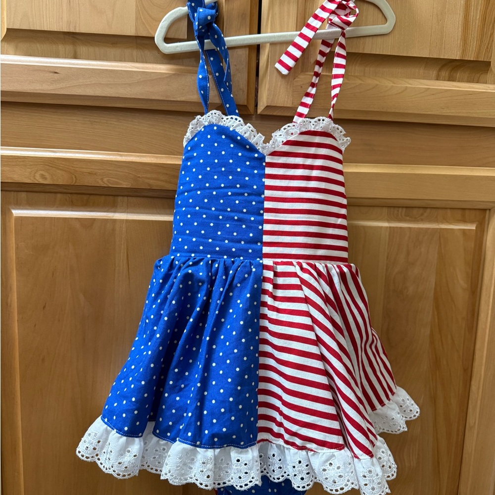 Lu and ro 4th of July dress. Built in bloomers